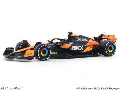 2024 MCL-60  1:43 Scale Diecast F1 Car McLaren MCL38 #81 Oscar Piastri Model Car